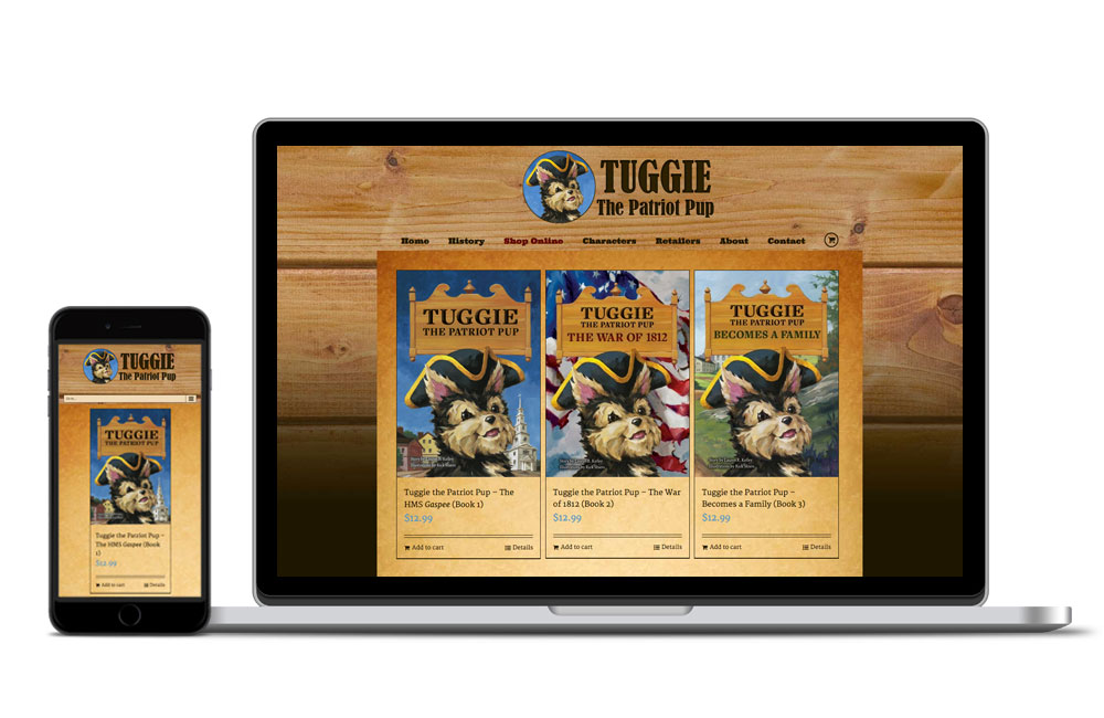 Tuggie the Patriot Pup e-commerce