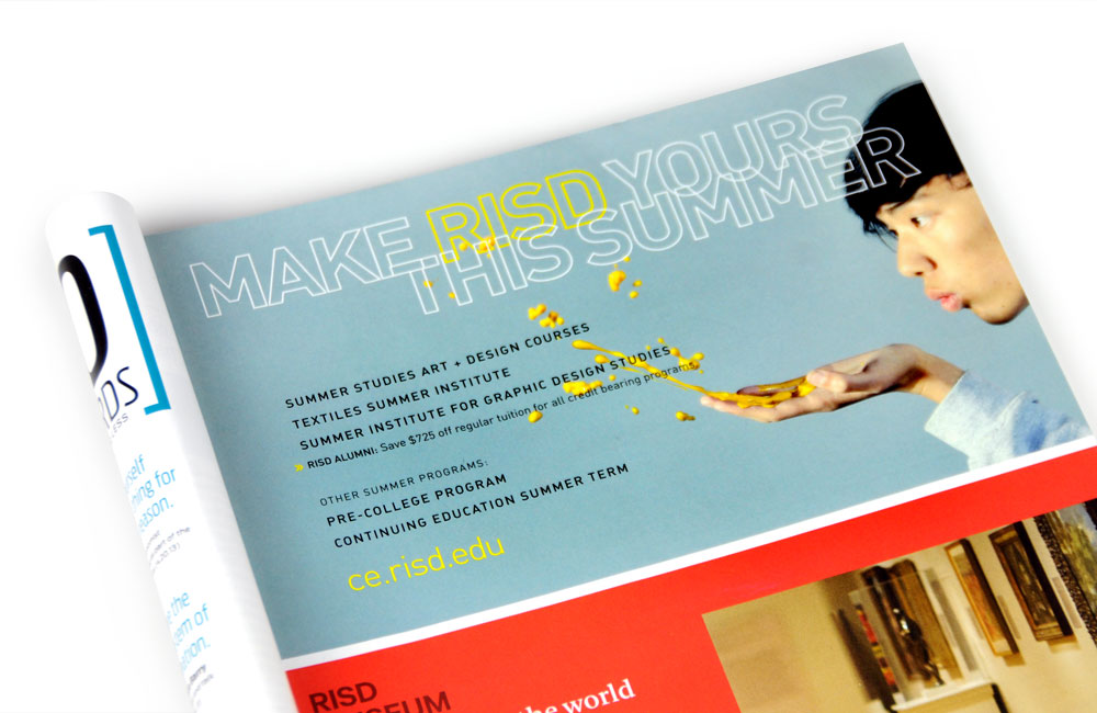 Rhode Island School of Design Continuing Education (RISD CE) Summer Studies ad in RISD XYZ magazine