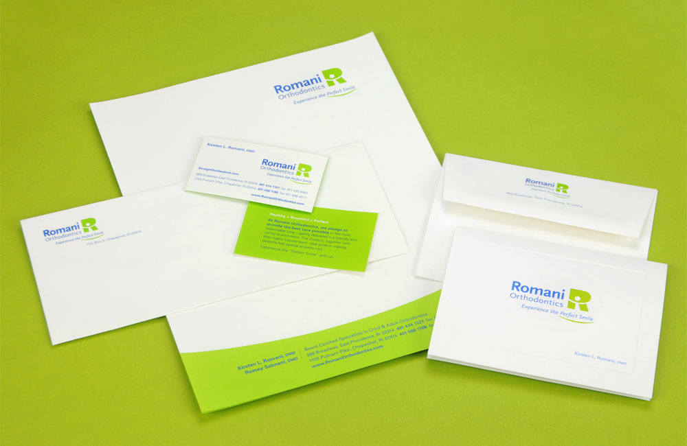 Romani Orthodontics Stationery Business Cards Letterhead