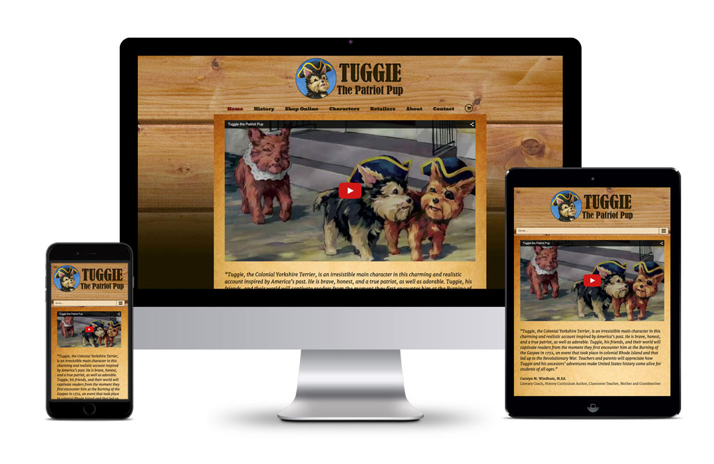 Tuggie the Patriot Pup Website Homepage